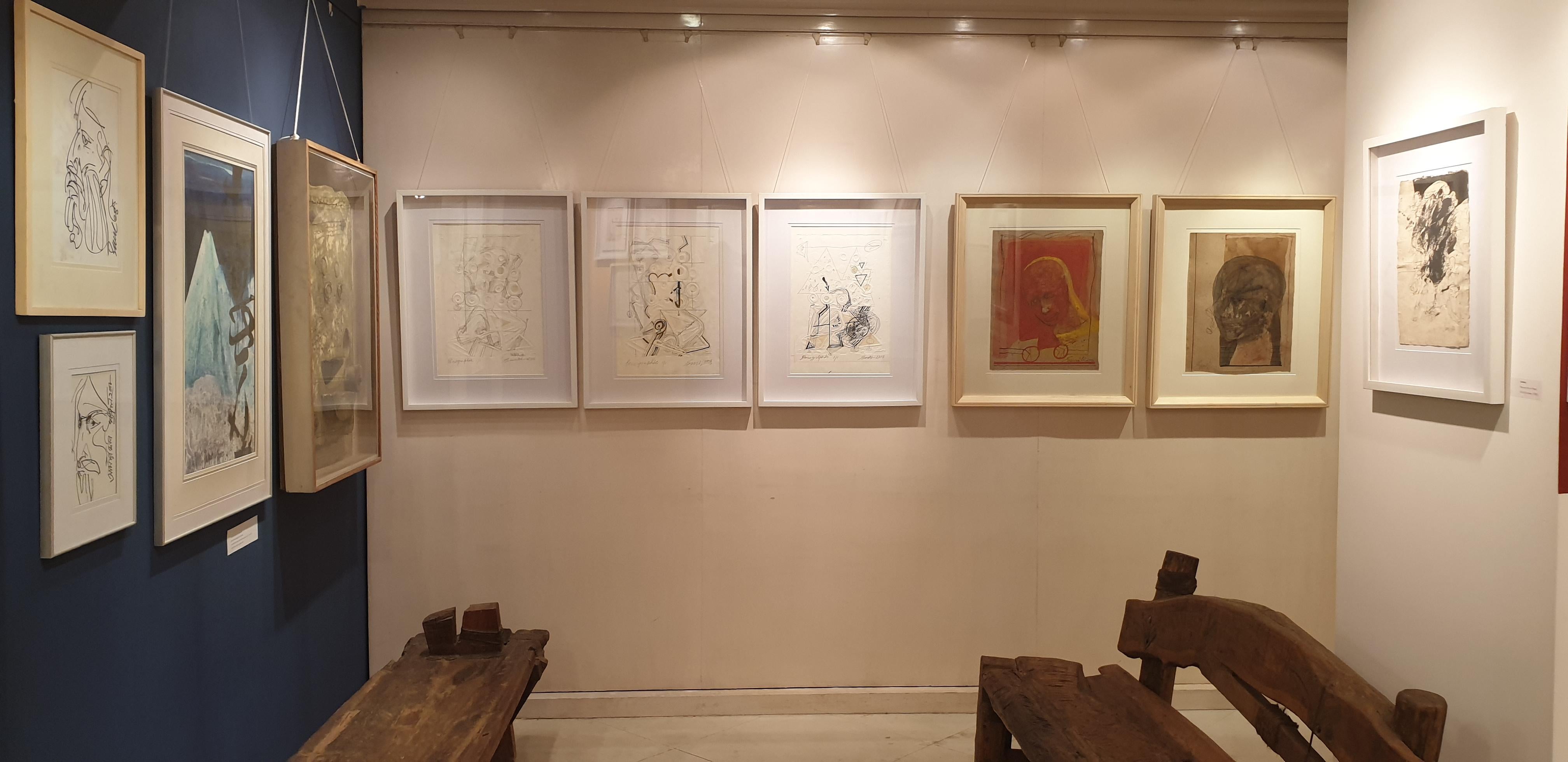 Aamar Kabi, Bishwa Kabi, Inchiostro su carta, Bianco e Nero dell'artista indiano 