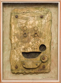 Abstract, Wood, Iron, Oil & Mixed Media, Green, Black by Indian Artist"In Stock"