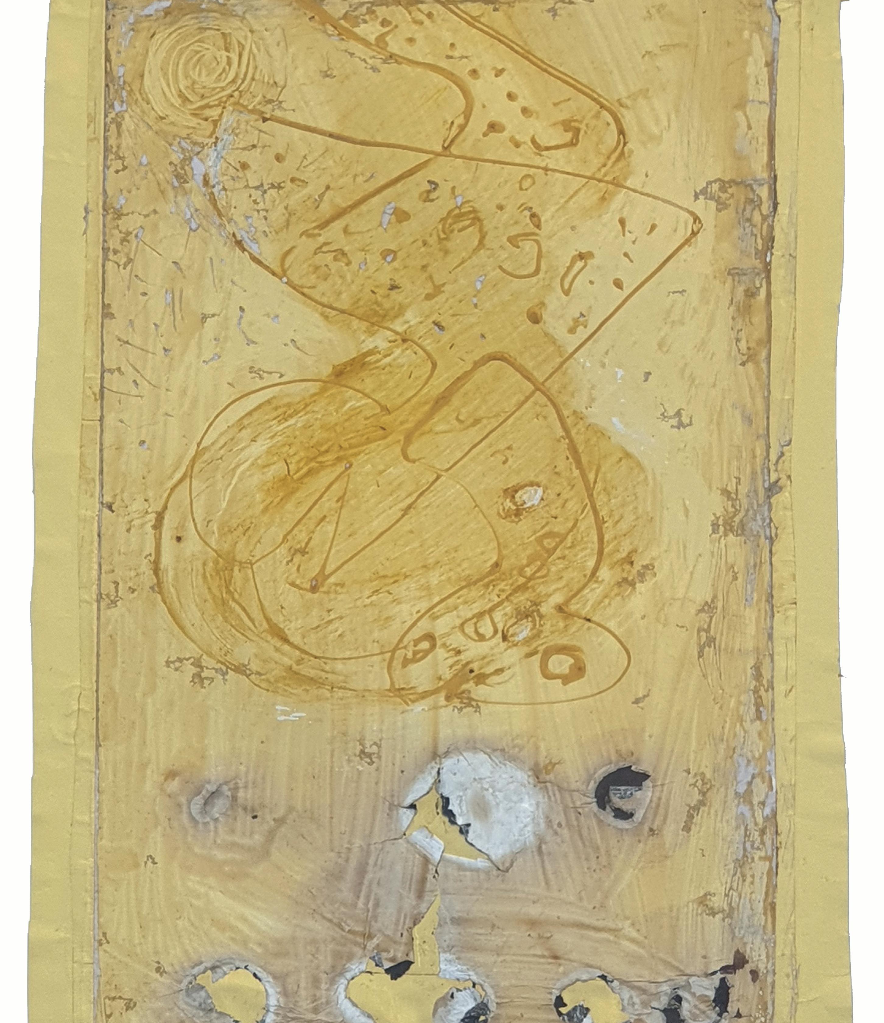 Sunil Das - Collage Serie I - 12 x 7,25 pollici (formato non incorniciato)
Acrilico, Fevicryl, Fuoco su lamina
Inclusa la spedizione in forma pronta da appendere.

Sunil Das (1939-2015) è stato un maestro dell'arte indiana moderna del Bengala. Fin