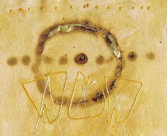 Collage Serie V, Astratto, Tecnica mista, Fevicryl Fire, Lamina, Giallo "In magazzino"