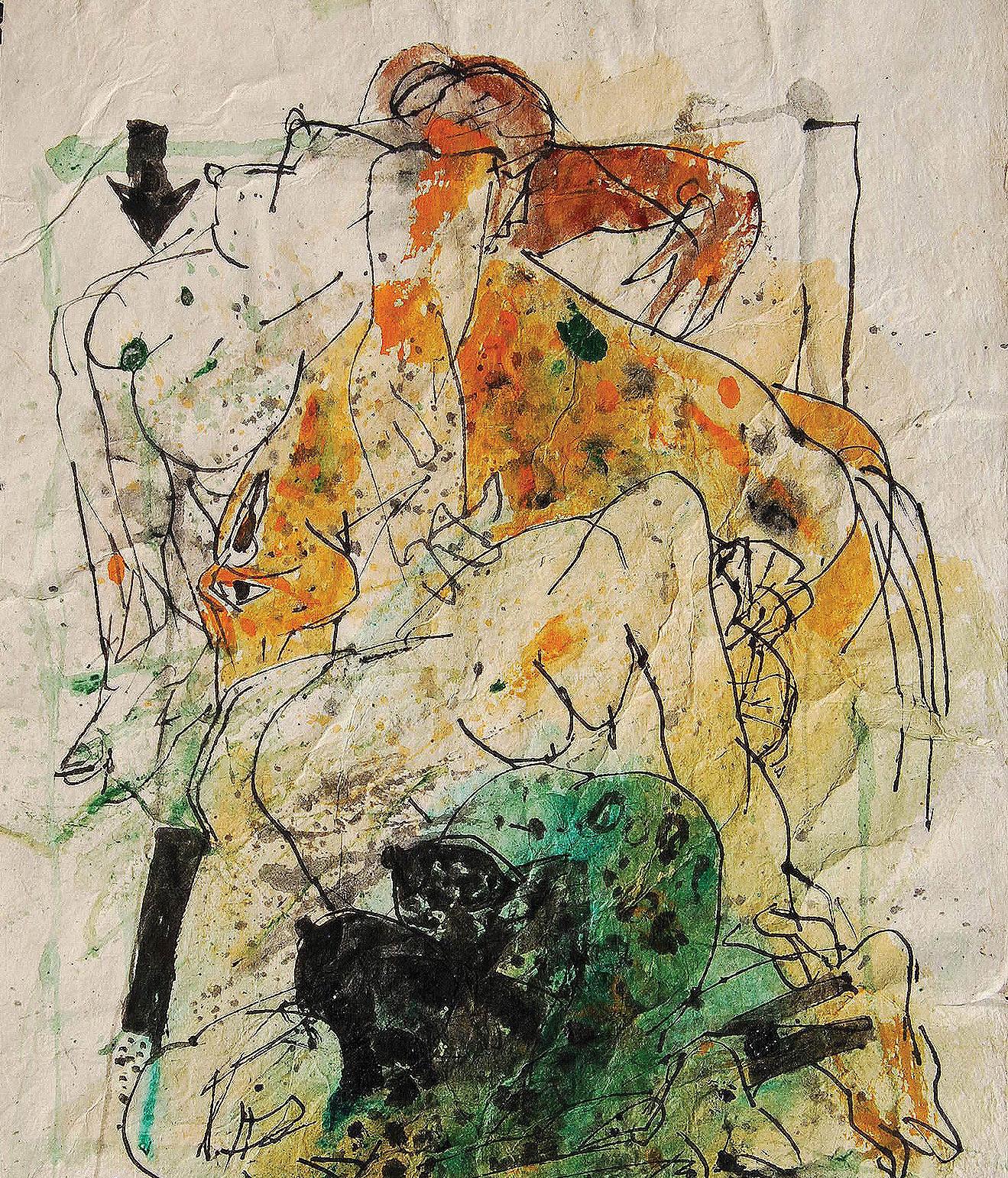 Sunil Das - Colour based Drawings III - 13.5 x 9.5 inches (unframed size)
Acrylic, Watercolor, Pen & Ink on Handmade Paper
Inclusive of shipment in ready to hang form.

Sunil Das (1939-2015) was a Master Modern Indian Artist from Bengal. Extremely