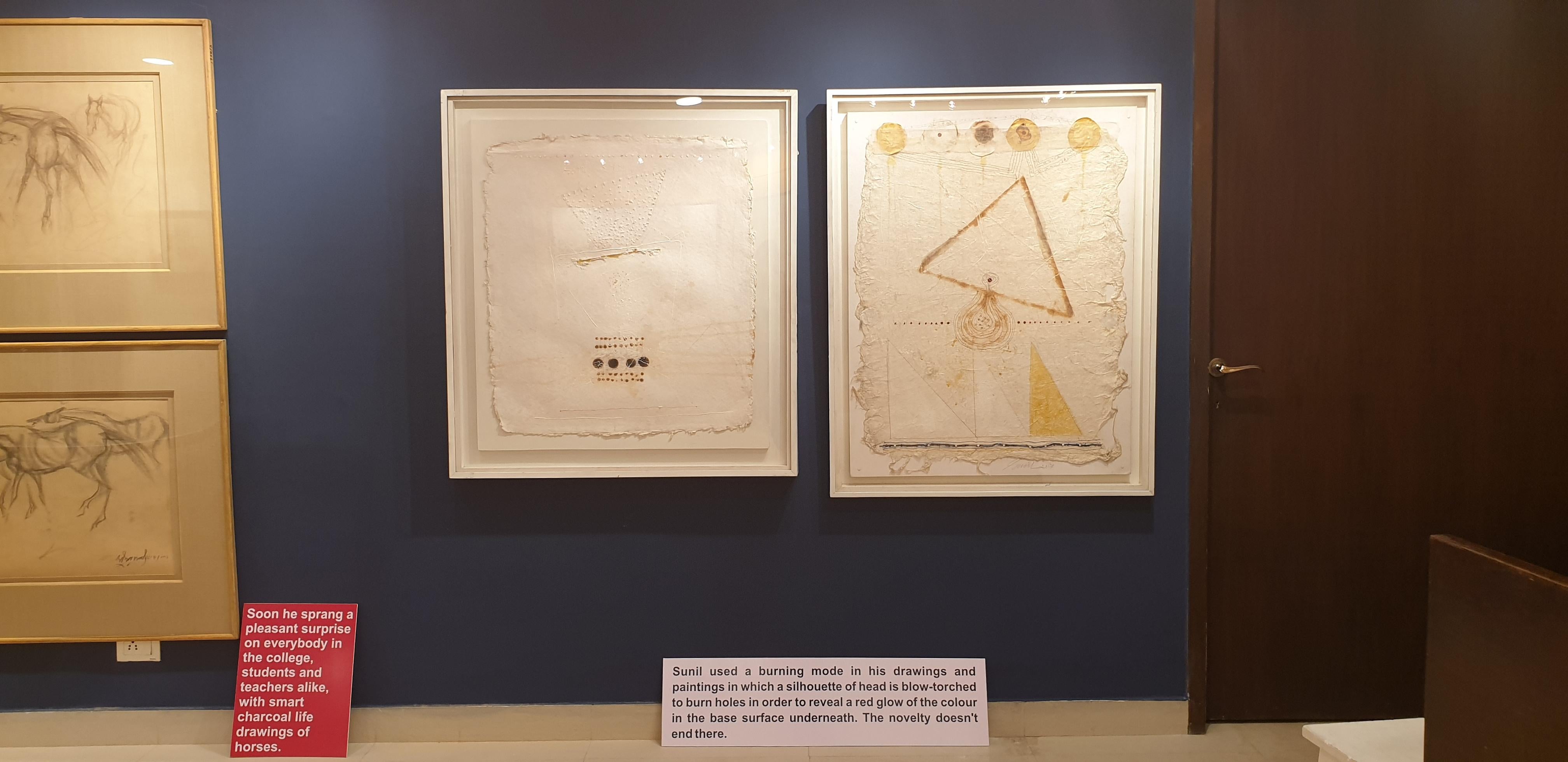 Early Horses I, Conte on Paper dell'artista PadmaShree Sunil Das 