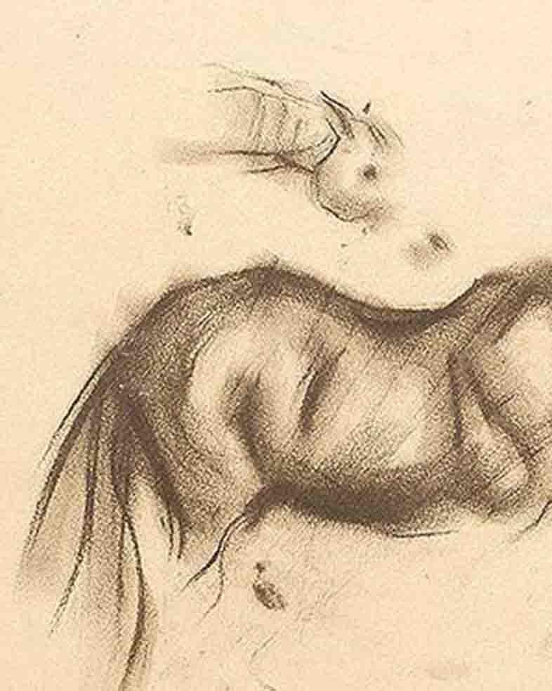 Frühe Pferde VIII, Holzkohle auf Papier, Zeichnung, Schwarz von Sunil Das 