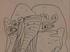 Ganesha, Dio, Signore della Prosperità, della Fortuna e del Successo, Inchiostro su carta "In Stock"