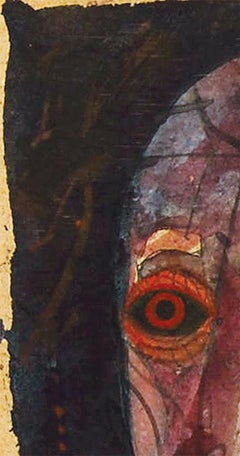 Head III, Head series of 80's and 90's, Mixed Media, Red, Black, White"In Stock"
