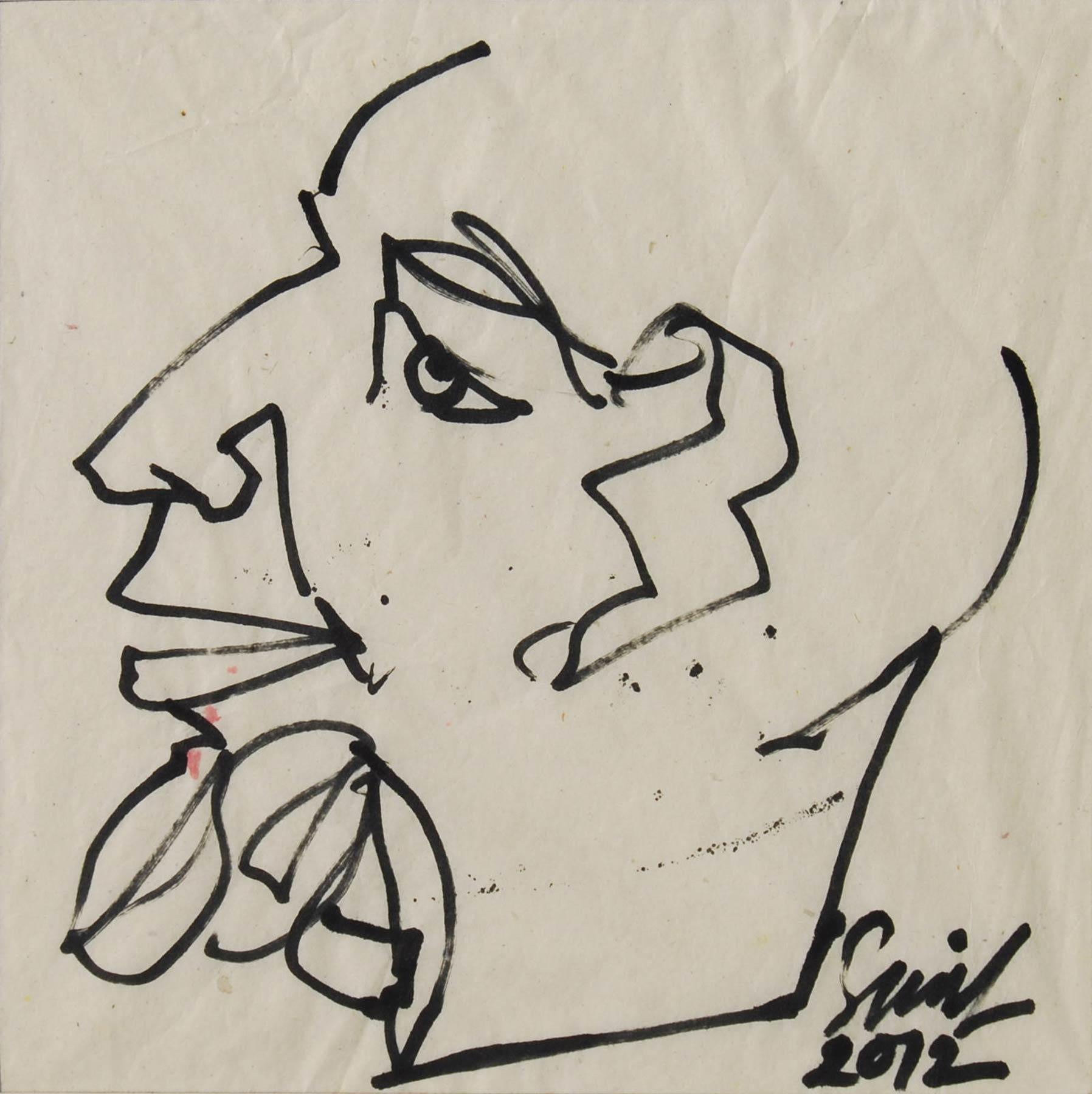 Sunil Das - Head - 7 x 7 inches (unframed size)
Ink on Paper
Inclusive of shipment in ready to hang form.

Sunil Das (1939-2015) was a Master Modern Indian Artist from Bengal. Extremely successful right from his college days, Sunil Das has been
