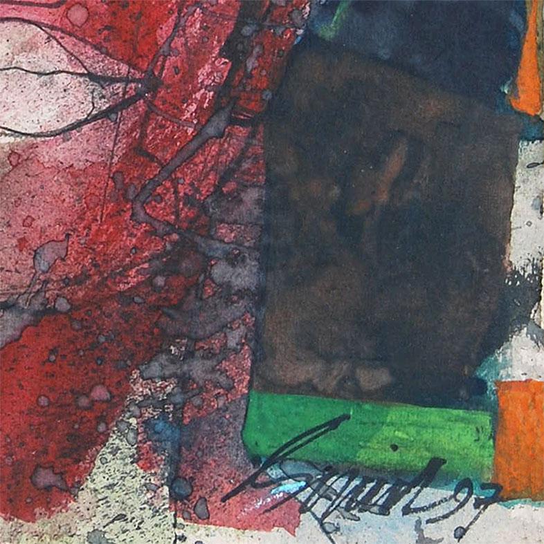 Testa IV, Serie di teste degli anni '80 e '90, Tecnica mista, Rosso, Nero, Bianco 