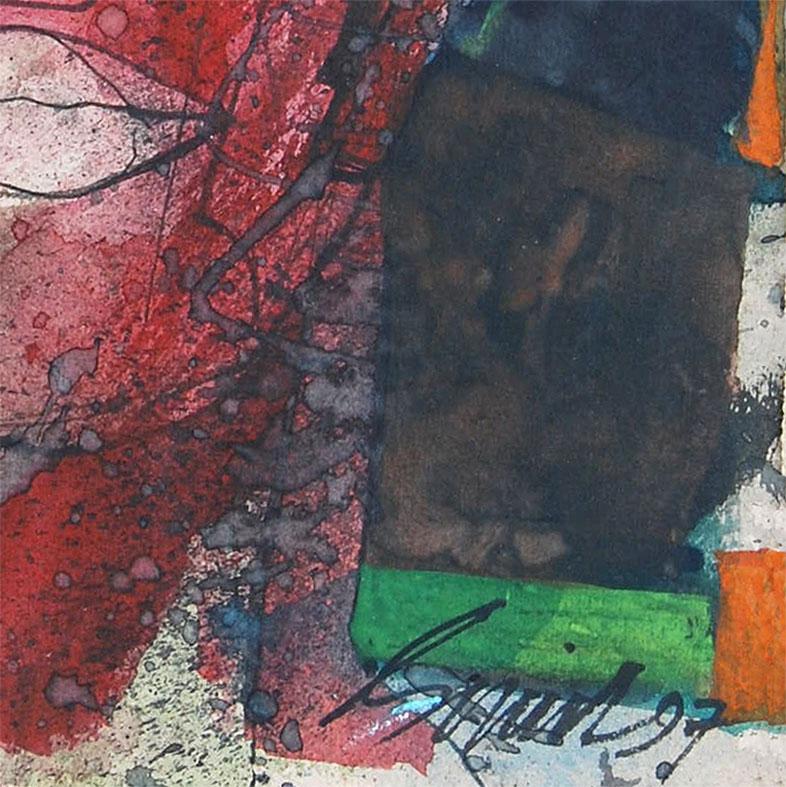 Kopf IV, Kopfserie aus den 80er und 90er Jahren, Mixed Media, Rot, Schwarz, Weiß „“Auf Lager“ im Angebot 2