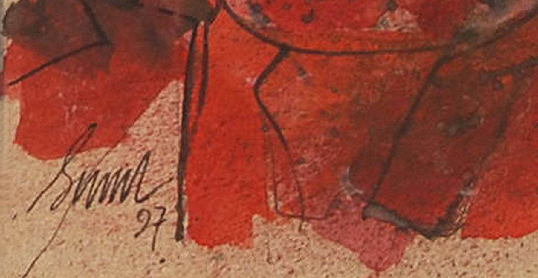 Sunil Das - Testa II - 10 x 8 pollici (senza cornice)
Tecnica mista su tavola   
Spedizione gratuita senza cornice 

Sunil Das (1939-2015) è stato un maestro dell'arte indiana moderna del Bengala. Fin dai tempi dell'università, Sunil Das ha riscosso