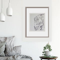 Pferdekopf, Tinte auf Papier, schwarze Farbe des indischen Künstlers Sunil Das „In Stock“