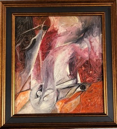 Vintage Horse Head, Oil on Canvas, Red Color by Padmashree Artist Sunil Das "In Stock"