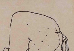 Horse, Ink on Paper, Black, Brown by Indian Artist Sunil Das "In Stock"