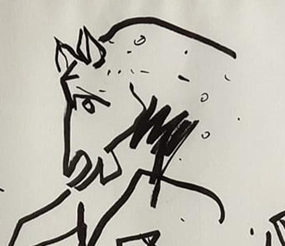 Horse, Ink on Paper by Indian Modern Artist Sunil Das 