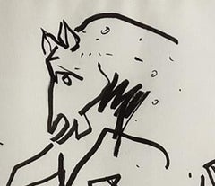 Horse, Ink on Paper by Indian Modern Artist Sunil Das "In Stock"