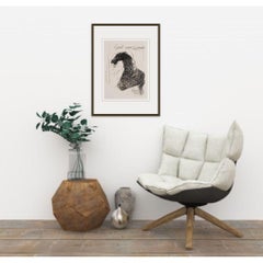 Cheval, encre sur papier de l'artiste moderne indien Sunil Das « En stock »