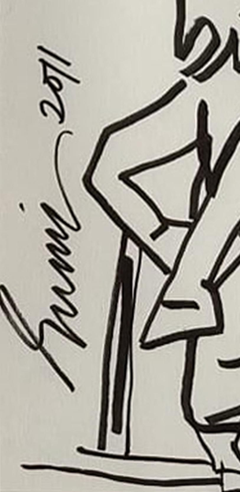 Horse, Ink on Paper by Indian Modern Artist Sunil Das 