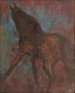 Pferd, Pastell auf Sandpapier, von dem mit dem Padma-Shree-Preis ausgezeichneten Künstler Sunil Das „Auf Lager“