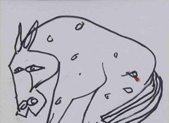 Horse, Pen & Ink on Paper, Black & White by Modern Indian Artist "In Stock"