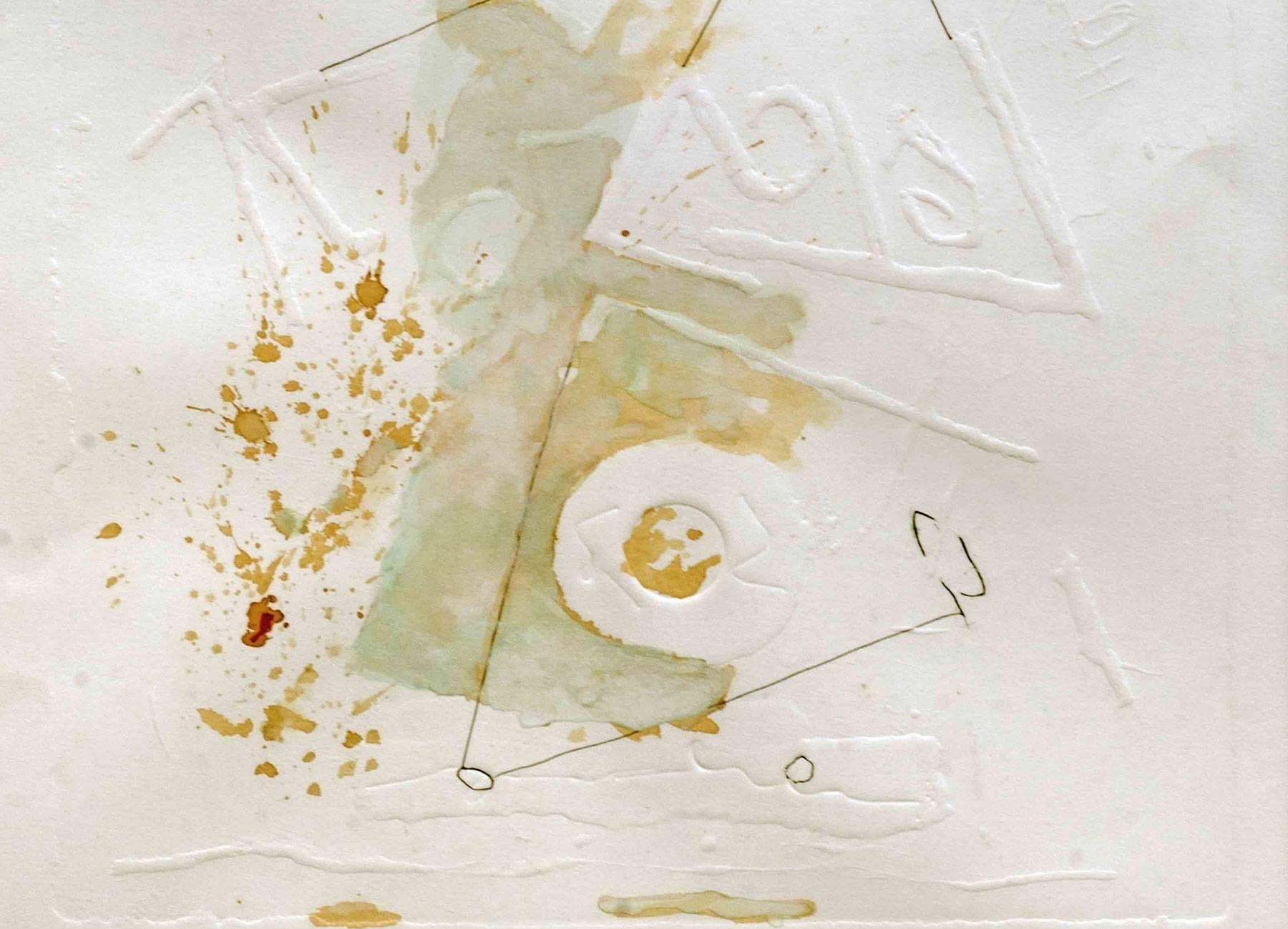 Opera litografica dell'artista indiano moderno Sunil Das, vincitore di un premio nazionale. in vendita 2