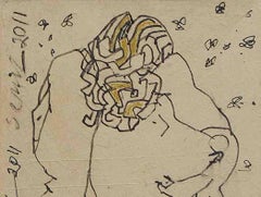 Serie Haciendo el Amor II, Desnudo, Pluma y Tinta sobre Papel Pegado sobre Tablero "En Stock"