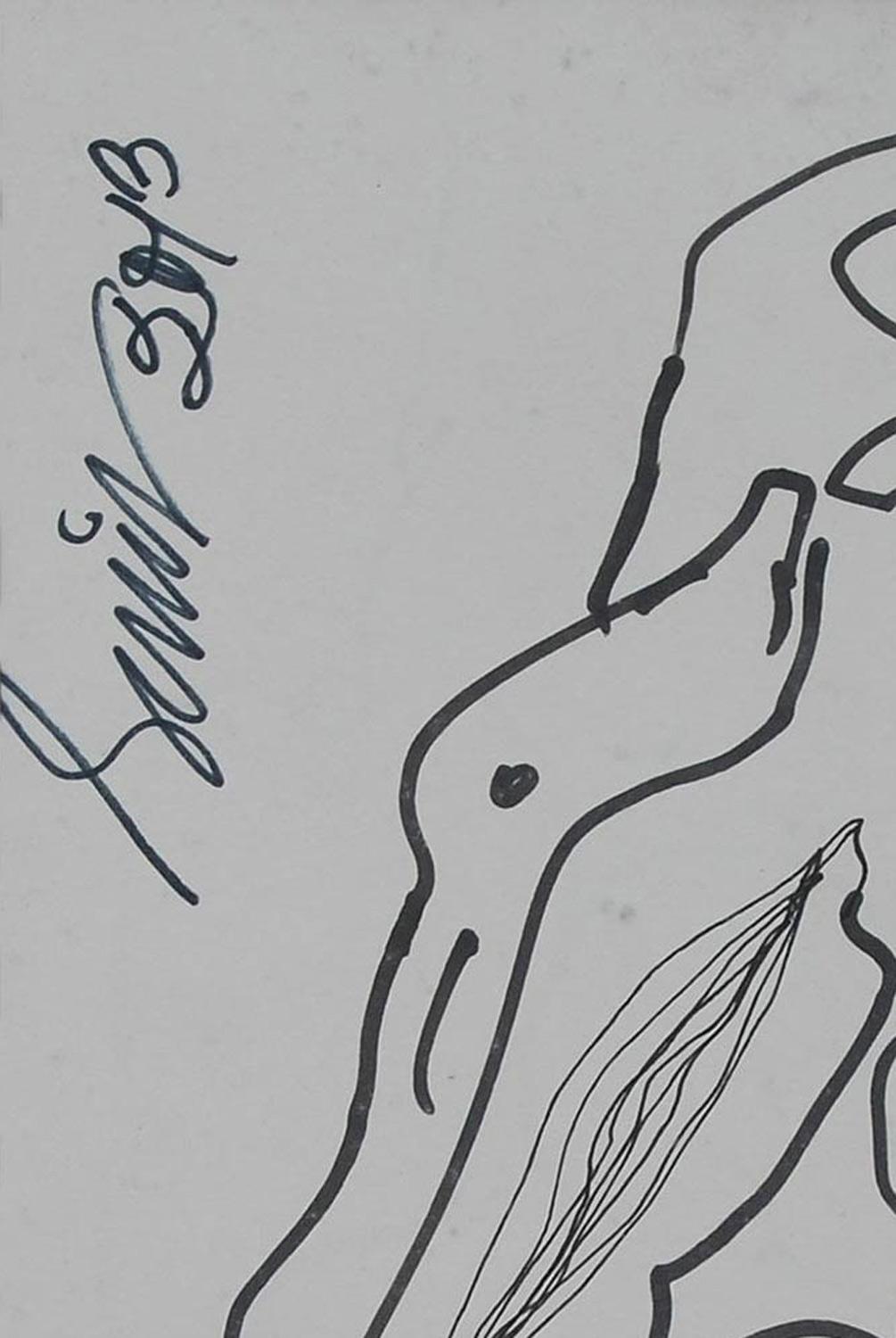 Making Love Series III, Nude, Pen & Ink Paper by Modern Indian Artist 