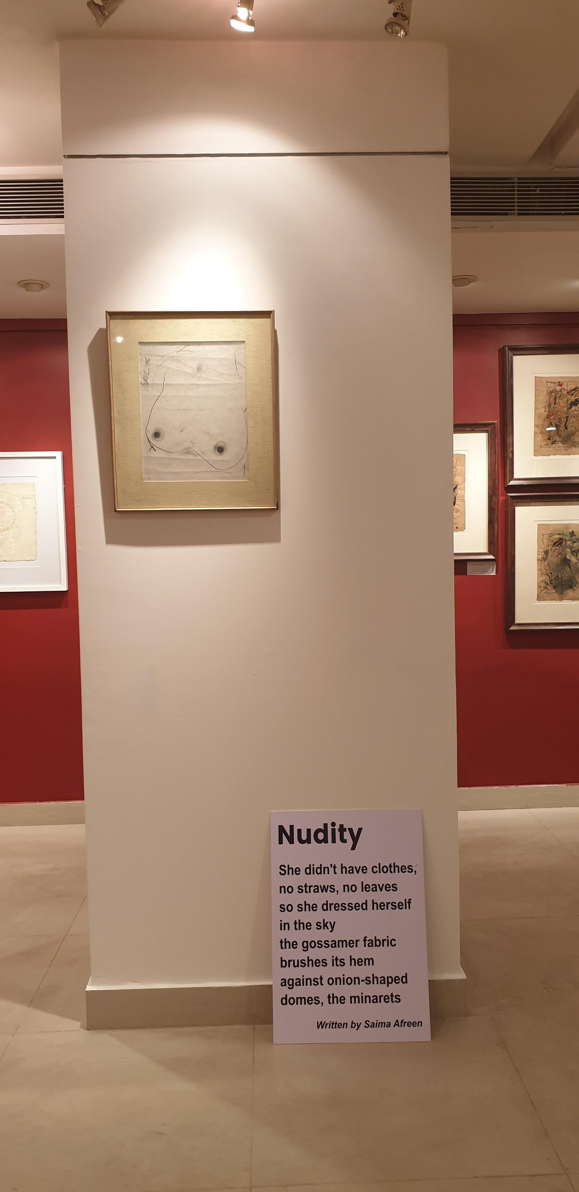 Nude Drawing, Charcoal on Paper by PadmaShree Artist Sunil Das 