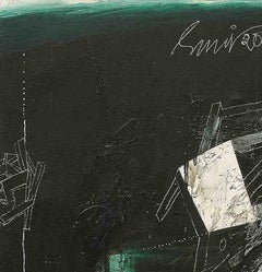 Coins Series, Oil, Acrylic, Coins, Gold, Foil on Canvas, Black, Green "In Stock"