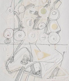 Penographic II, White, Black Colour Drawing by Indian Artist Sunil Das "In Stock