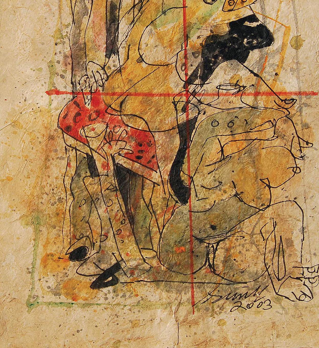 Set of Erotic Series, Acrylic, Watercolor, Pen, Ink, Paper, Sunil Das 
