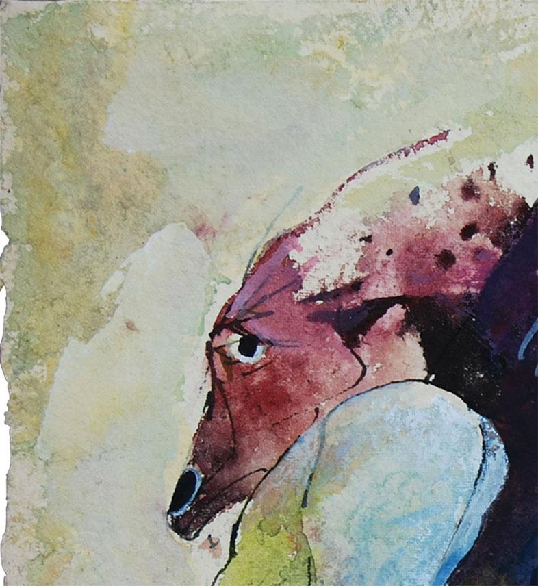 Frauen und Pferd, Mixed Media der indischen Künstlerin Sunil Das „In Stock“ im Angebot 1