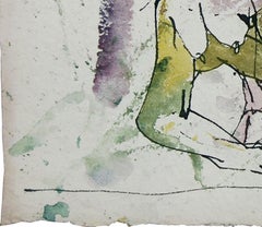 Femmes et cheval:: technique mixte de l'artiste indienne Sunil Das « en stock »