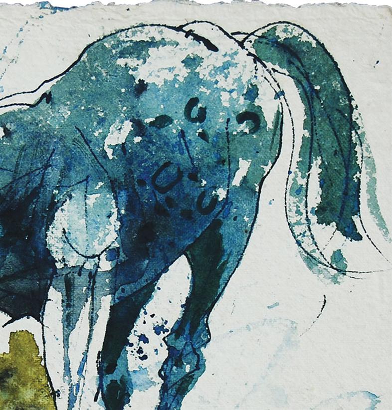 Femmes et cheval, technique mixte de l'artiste indienne Sunil Das « en stock » en vente 2