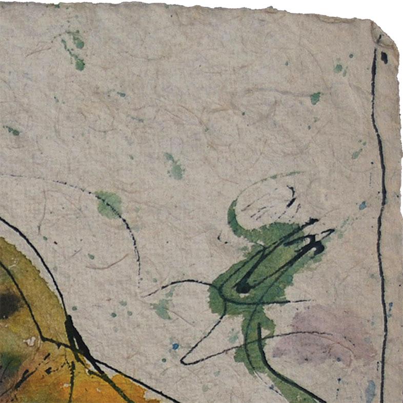 Toro, colore verde giallo nero dell'artista indiano Sunil Das 