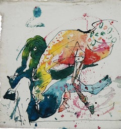 Vintage Women & Horse, Mixed Media by Indian Artist Sunil Das "In Stock"