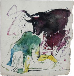 Women & Horse, Mixed Media by Indian Artist Sunil Das "In Stock"