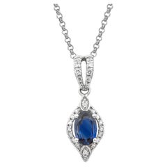 Sunita Nahata saphir bleu 0.53 carats Pendentif  en 18 carats avec diamants.