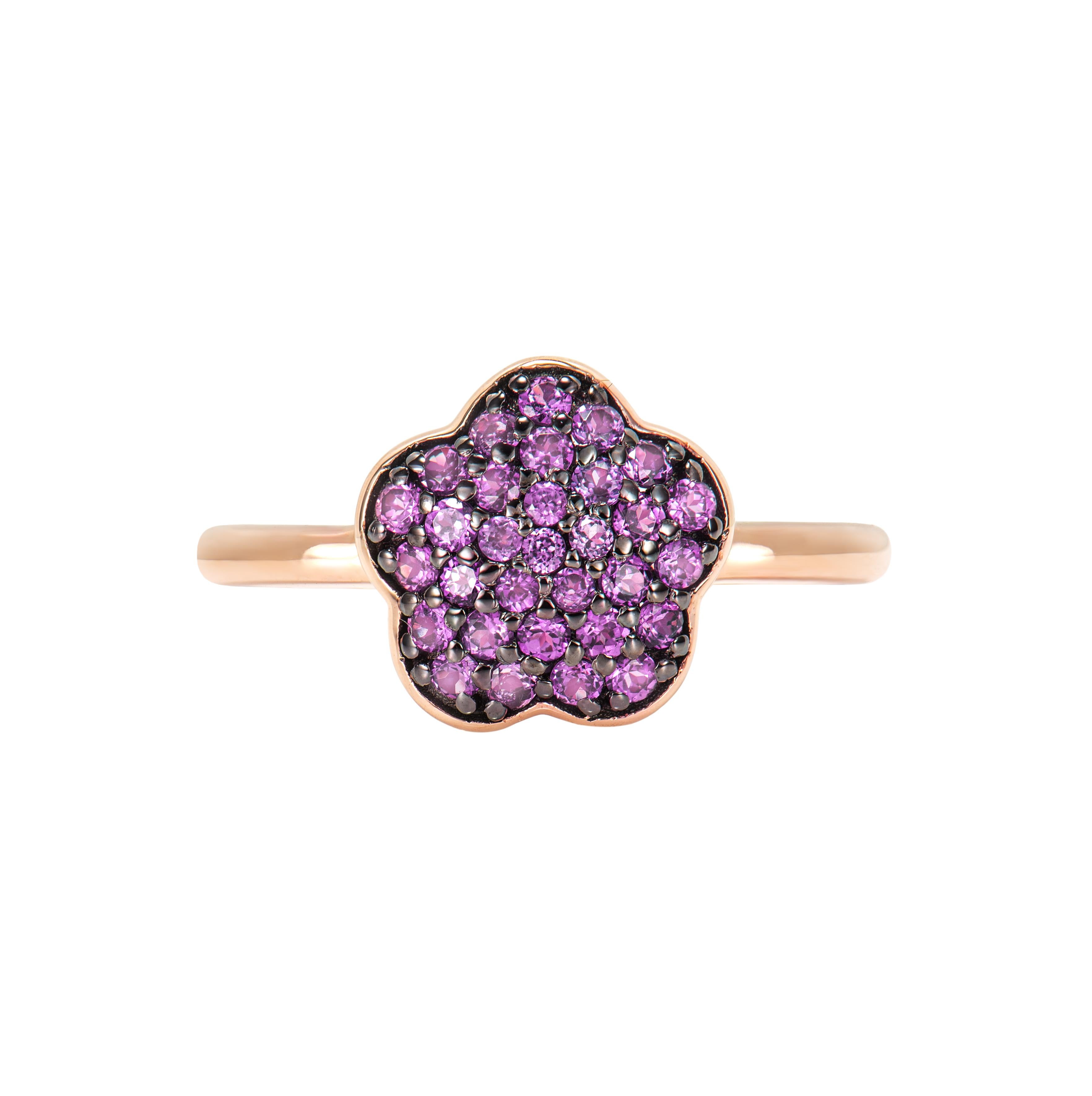 Sunita Nahata Rhodolith 0.56ct. Fancy Ring aus 14 Karat Roségold. (Zeitgenössisch) im Angebot