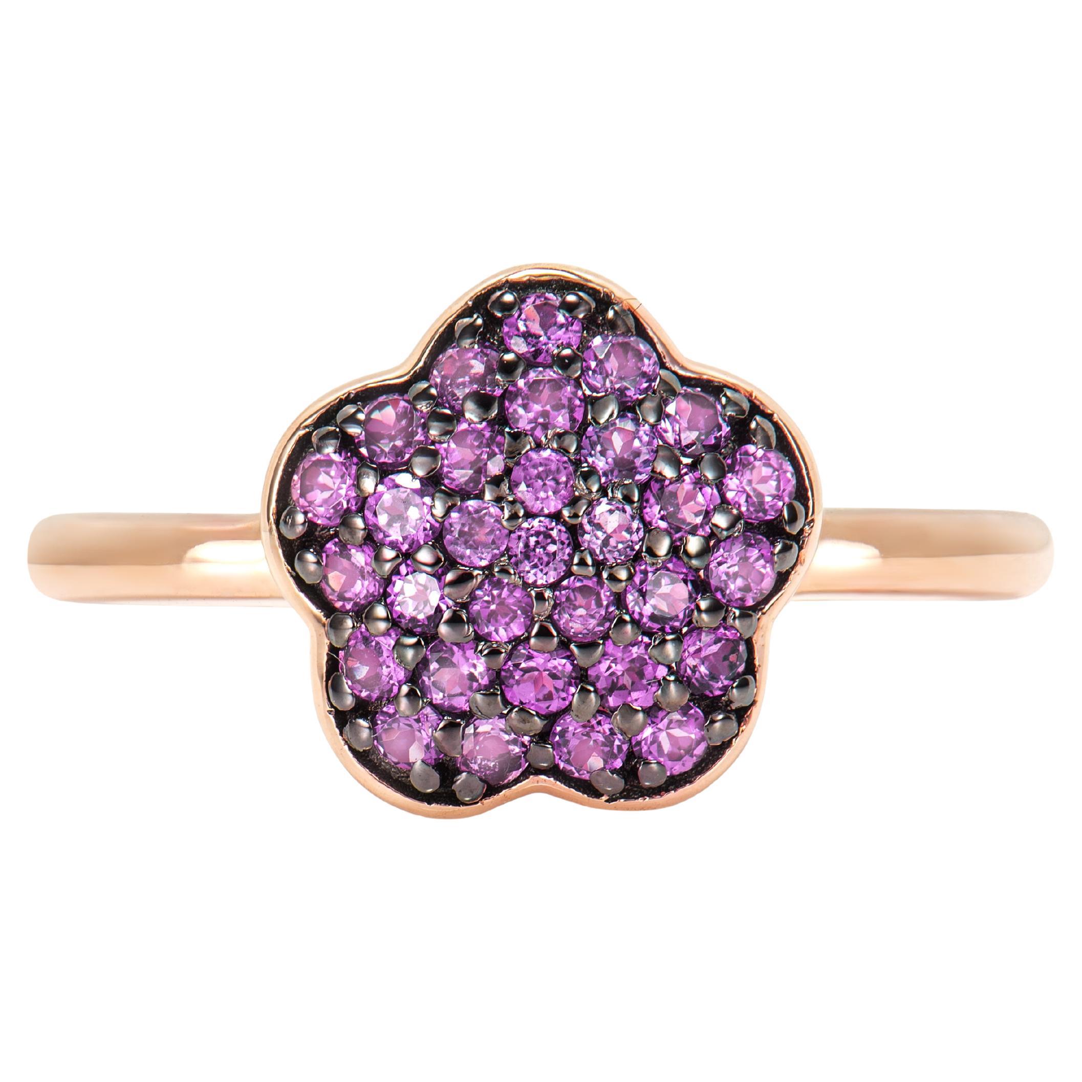 Sunita Nahata Rhodolite 0.56ct. Fancy Ring in 14Karat Rose Gold.