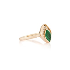 Sunita Nahata Malachite 0.61ct. Fancy Ring in 18KRG with Diamond.