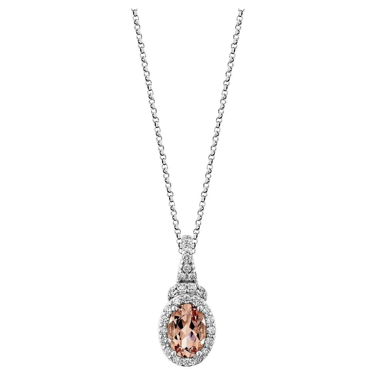 Morganite rosa Sunita Nahata 0.67ct. Ciondolo in 18KWG con diamante Whiting.