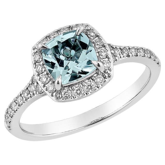 Sunita Nahata Aquamarin 0,77 Karat. Fancy Ring in 14KWG mit Diamant.