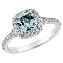 Sunita Nahata Aquamarin 0,77 Karat. Fancy Ring in 14KWG mit Diamant.