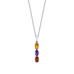 Sunita Nahata Citrine, Amethyst & Garnet 0.77ct. Pendant in 14KWG.
