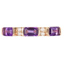 Sunita Nahata Amethyst 0.78ct. Fancy Ring in 18KRG with Diamond