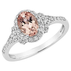 Sunita Nahata Morganita rosa 0.79 ct. Anillo de fantasía en 18KWG con diamante.