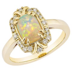 Sunita Nahata Äthiopischer Opal, 0.85 Karat. Fancy Ring in 14KYG mit weißem Diamant.