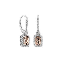 Sunita Nahata Rosa Morganit 0.91 Karat. Ohrringe aus 18KWG mit Diamanten.