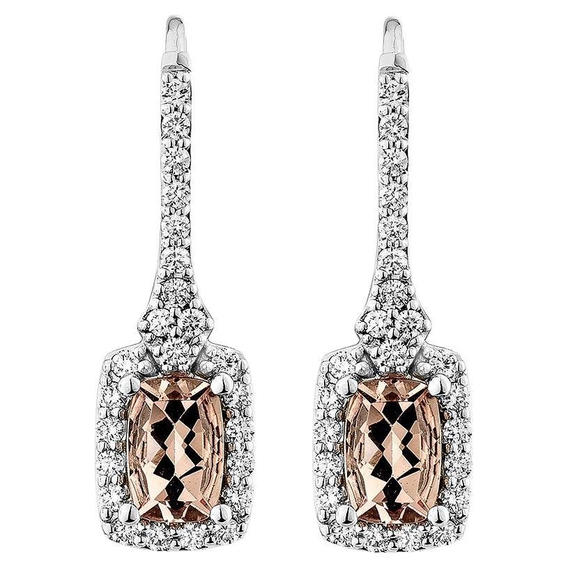 Sunita Nahata Pink Morganite 0.91ct. Earrings in 18KWG with Diamond.