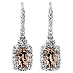 Morganite rosa Sunita Nahata 0.91ct. Orecchini in 18KWG con diamante.