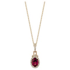 Sunita Nahata Rhodolite 0.91 carats Pendentif en 14 carats avec diamant blanc.